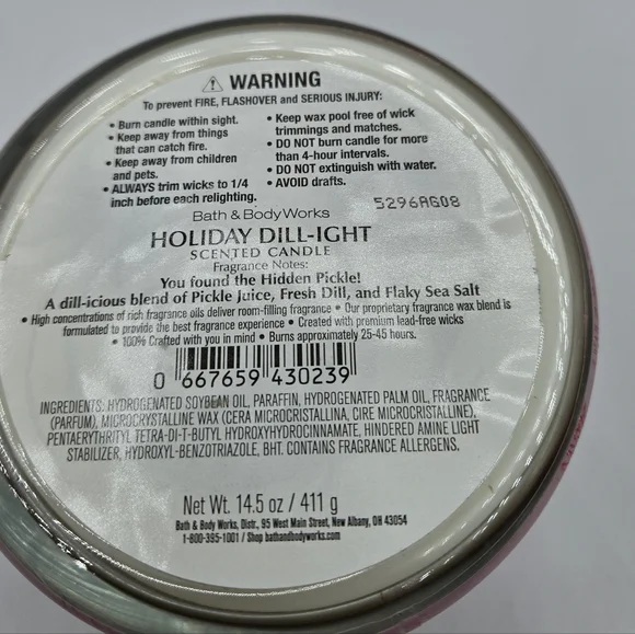 Bath & Body Works Holiday Dill-ight 3 Wick Candle - Picture 4 of 5